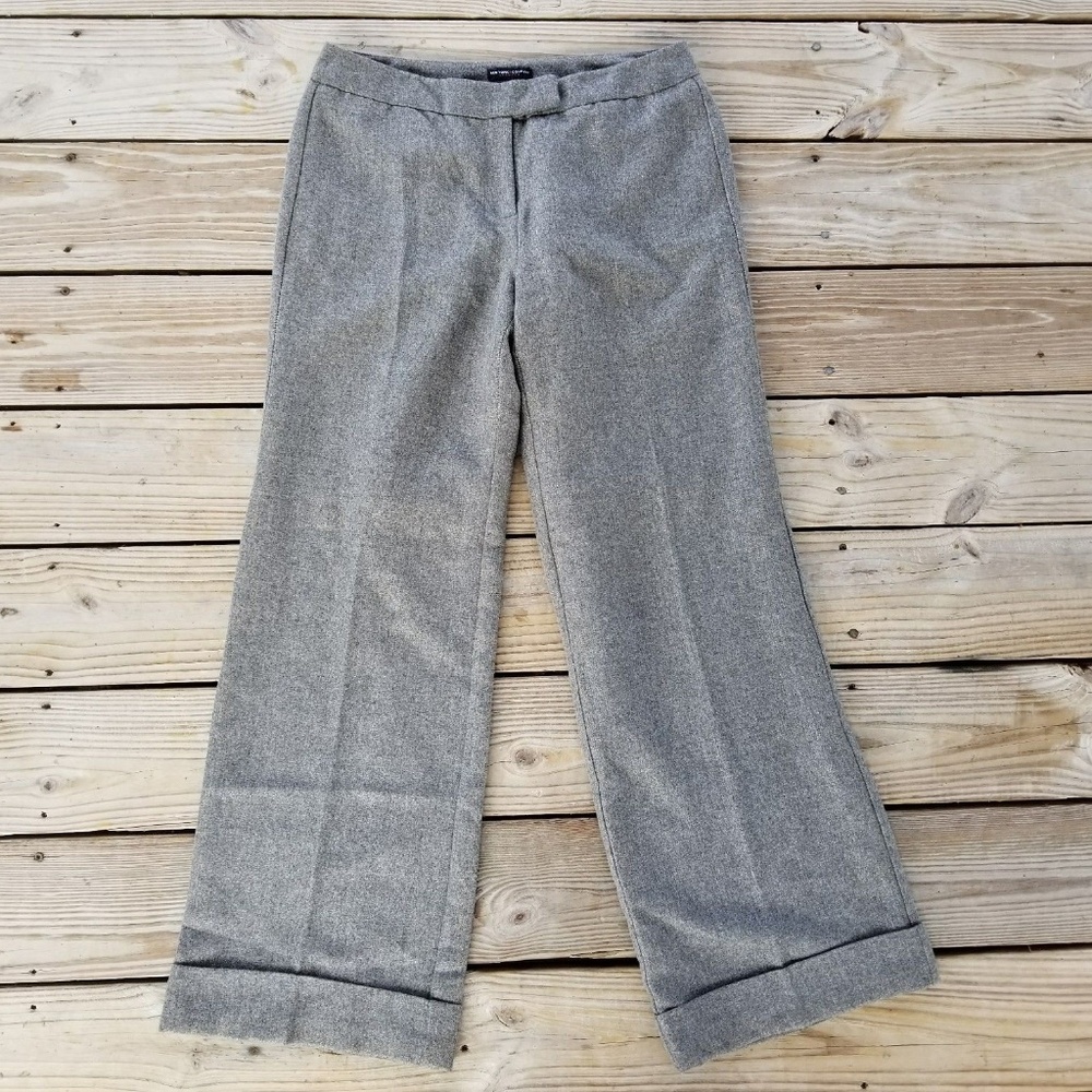 PANTS SLACKS TROUSERS womens 8 gray wool metallic